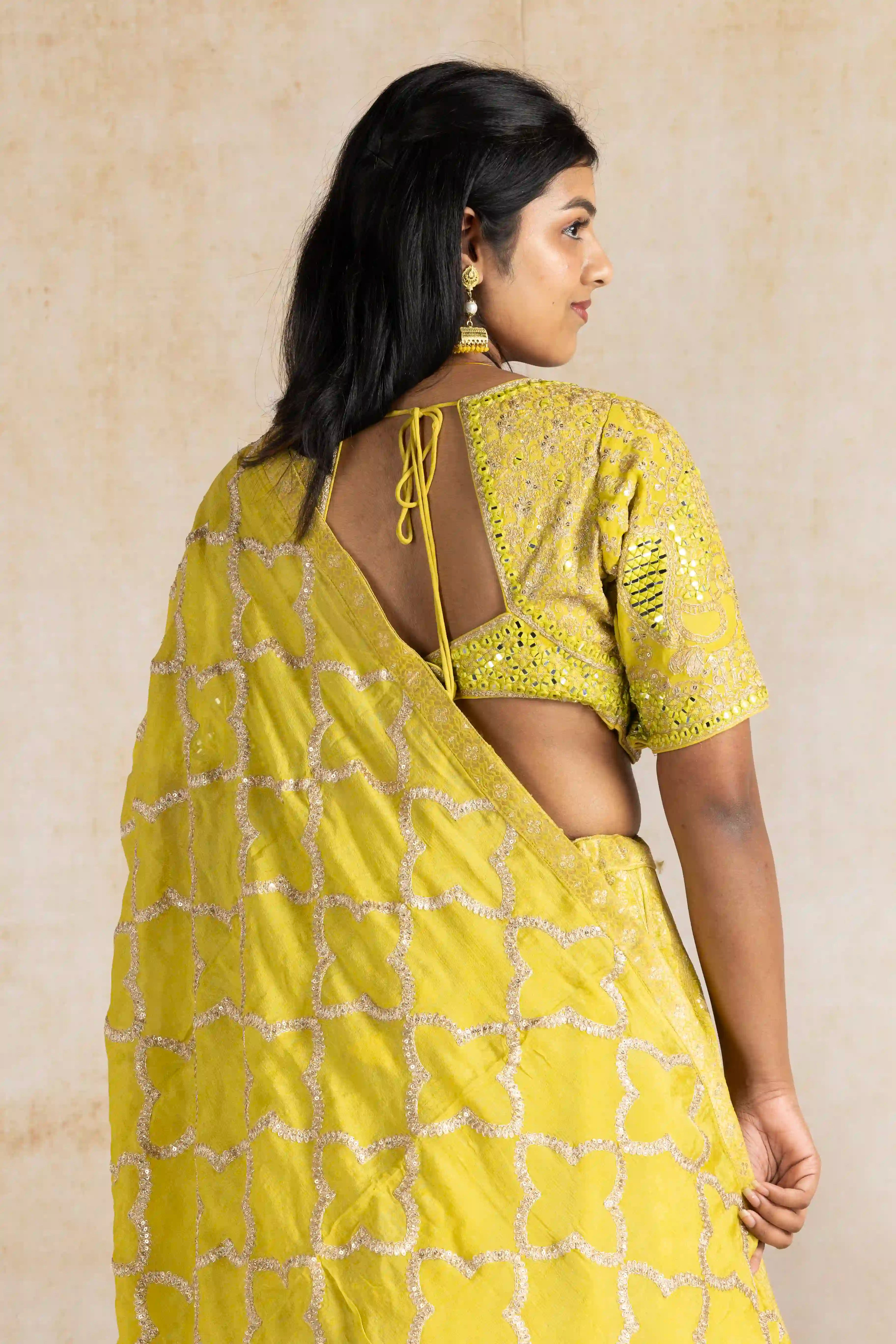 Radiant Sunflower Banarasi Silk Brocade Lehenga Set with Embroidered Blouse